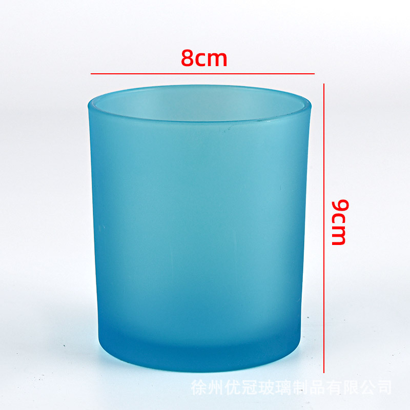 Portavelas de Vidrio Colorido, Frasco Vacío, para Hacer Velas Aromáticas Caseras, Recipiente para Cera de Vela, Portavelas Redondo para Dormitorio, Caja de Regalo