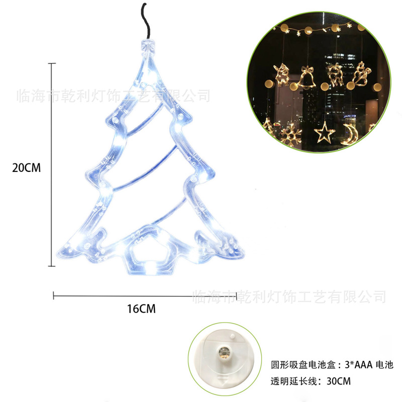 LED decoración de Navidad lámpara de succión muñeco de nieve árbol de Navidad lámpara de la batería ins viento ventana diseño caja de la batería forma lámpara colgante