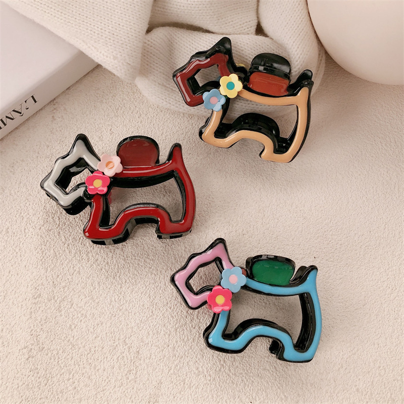 Linda flor perrito pinza para el cabello horquilla femenina de alta calidad clip simple de todo fósforo tocado clip de tiburón en la parte posterior de la cabeza