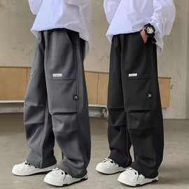 男童工装裤2025春秋新款儿童中大童休闲裤长裤男孩潮秋冬加绒加厚