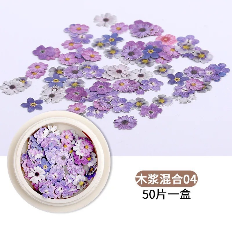 Conjunto de joyas de uñas populares transfronterizas nueva mariposa de uñas flor colorida flor seca lentejuelas desgaste joyería de uñas