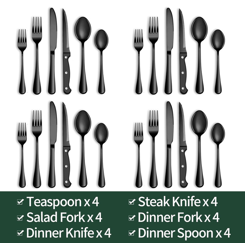 Amazon ステンレス鋼のナイフ、フォーク、スプーン 24 点セット デザート スプーン 1010 洋食器セット ファミリー レストラン ステーキ ナイフとフォーク|undefined