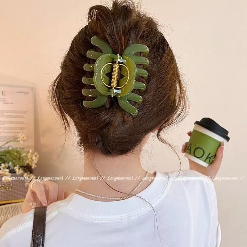 髪の量が大きい女性用カボチャクリップ 2025 新しいハイエンドサメクリップ後頭部ヘアクリップ帽子夏|undefined