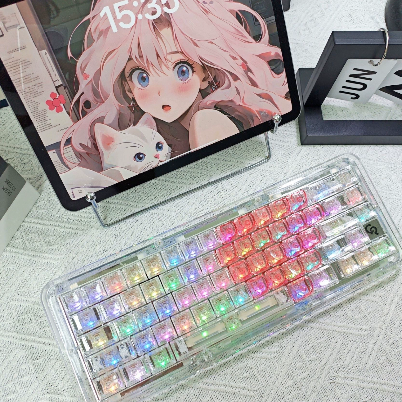 Очень прозрачная клавиша + 21-key love ключ, OEM высококачественный материал PC с пауком Wolf Maican Lion клавиатура