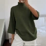 外贸七分袖高领跨境女装