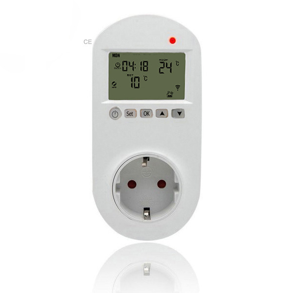 插头式电暖液晶无线高频温控器WIFI智能温度控制器恒温采暖调温器