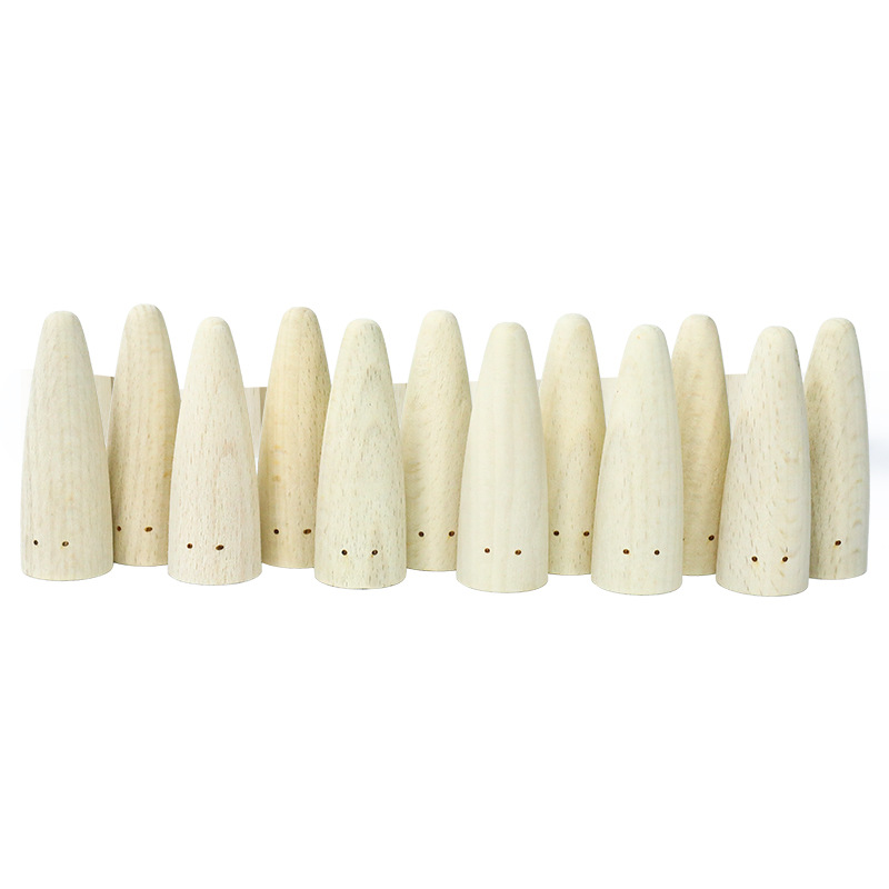 Bloques de construcción de madera del arco iris escena edificio bebé color cognición niños educación temprana pulgar villano juguete 3-5 años