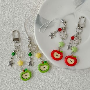 [Ping An Joy] Red Apple Mobile Phone Lanyard Personality Bag Decorative Pendant Christmas Cute Pendant Keychain