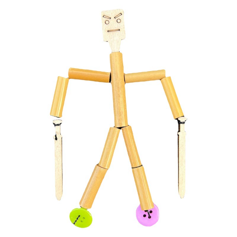 Студенческий учебник 6 класса в том же стиле Бамбук ручной работы 9-секционный бамбуковый человек двойная Боевая игрушка бамбуковый мужской Материал