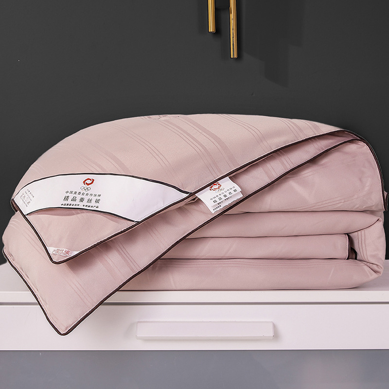 南极人全棉贡缎提花桑蚕丝被加厚夏凉被子母被春秋冬空调被芯厂家