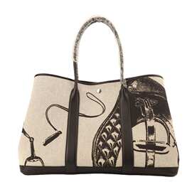 2024秋冬新款涂鸦彩绘插画帆布拼接头层牛皮花园包真皮单肩手提包