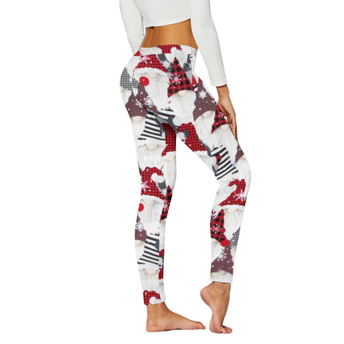 Women's Cross-Border Yoga Christmas 2024 Digital Pants Western Pants Christmas Elastic Bottoms New Women's Autumn Pants