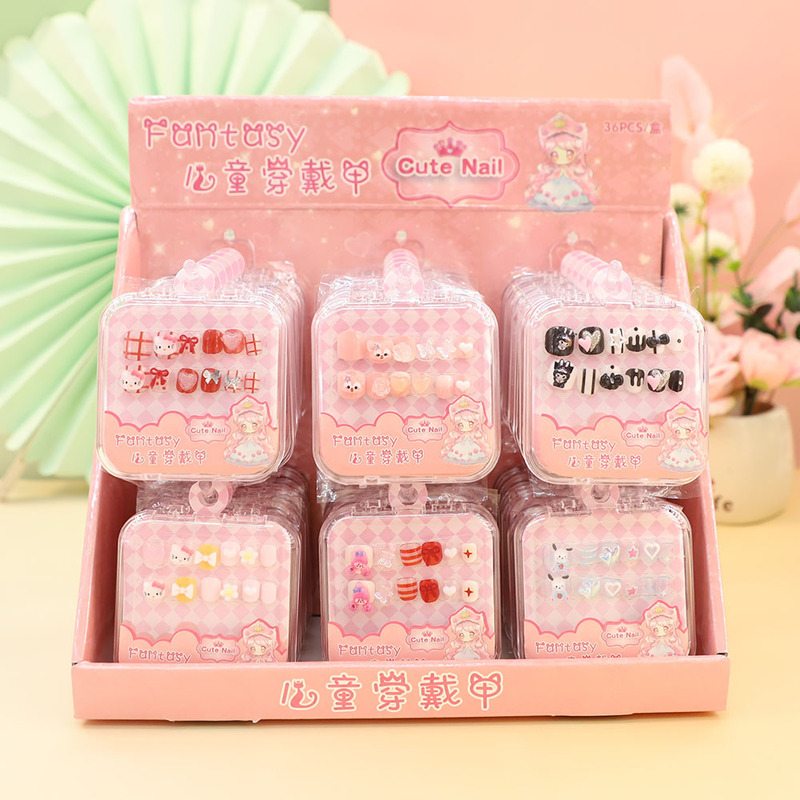 New cute Sanrio children boxed wearing diy with adhesive nail stickers manufacturers wholesale New cute Sanrio children boxed wearing diy with adhesive nail stickers manufacturers wholesale