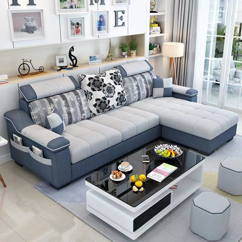 Fabric Sofa for Small Apartments, New Style, Simple and Modern Combination, Economical Living Room, Fully Furnished Rental House, Removable and Washable Sofa
