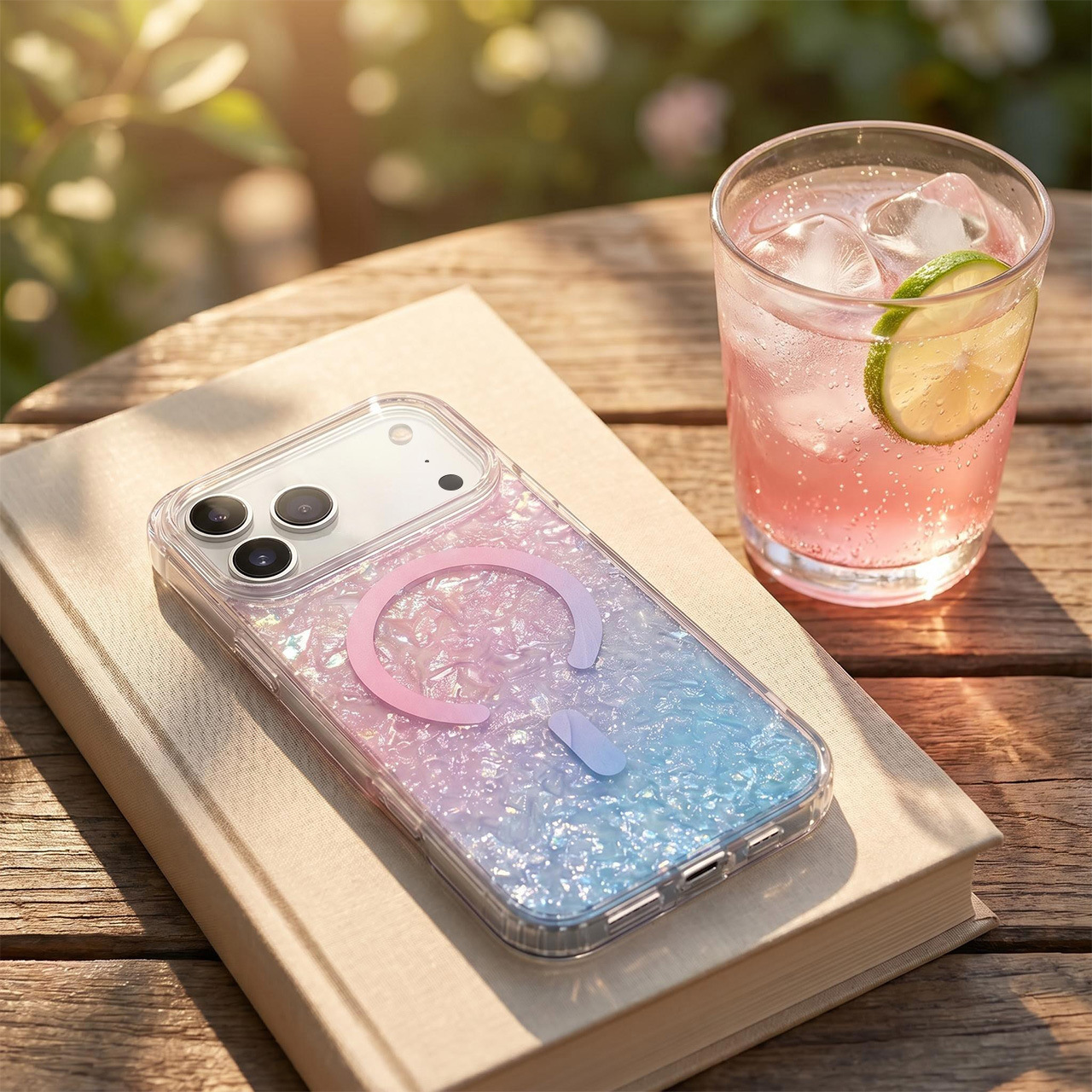 El patrón de concha de ensueño se aplica a la carcasa del teléfono móvil de absorción magnética Apple 17promax iPhone 17 degradado 16pro anti - caída image 7
