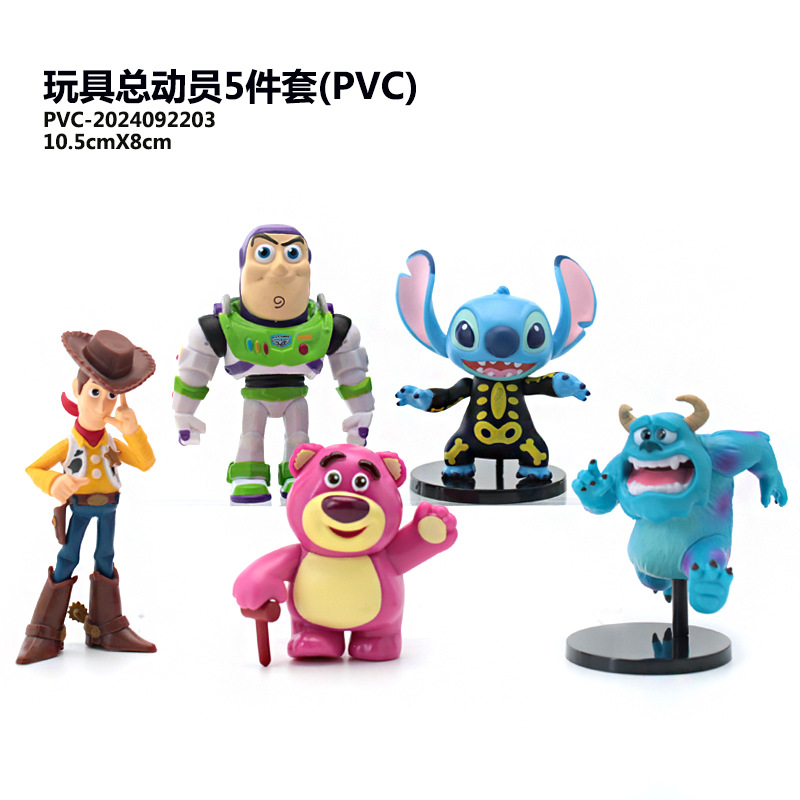 (2개) 타이드 플레이 큰 장식품 토이 스토리 슈틸웰 우주인 우디 카운터 장식품 모델 자동차 인형