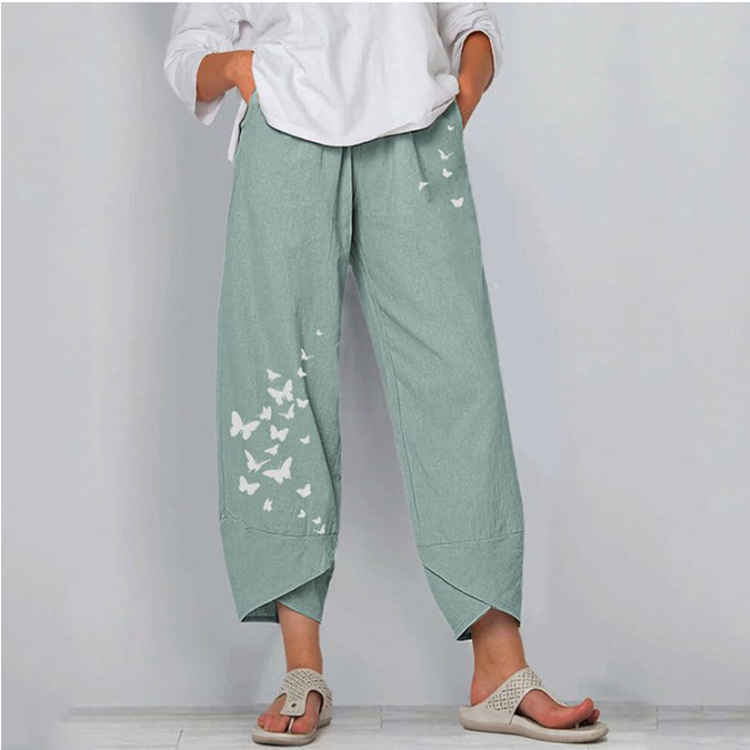 Women's Holiday Daily Simple Style Solid Color Butterfly Ankle-Length Casual Pants Straight Pants display picture 1