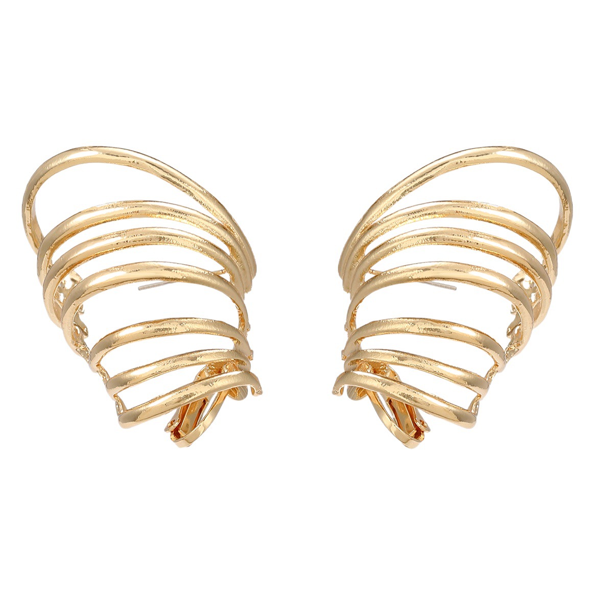 Otoño e invierno nuevos pendientes de aleación exagerados pendientes europeos y americanos de diseño simple de las mujeres multi-capa anillo primavera joyería al por mayor