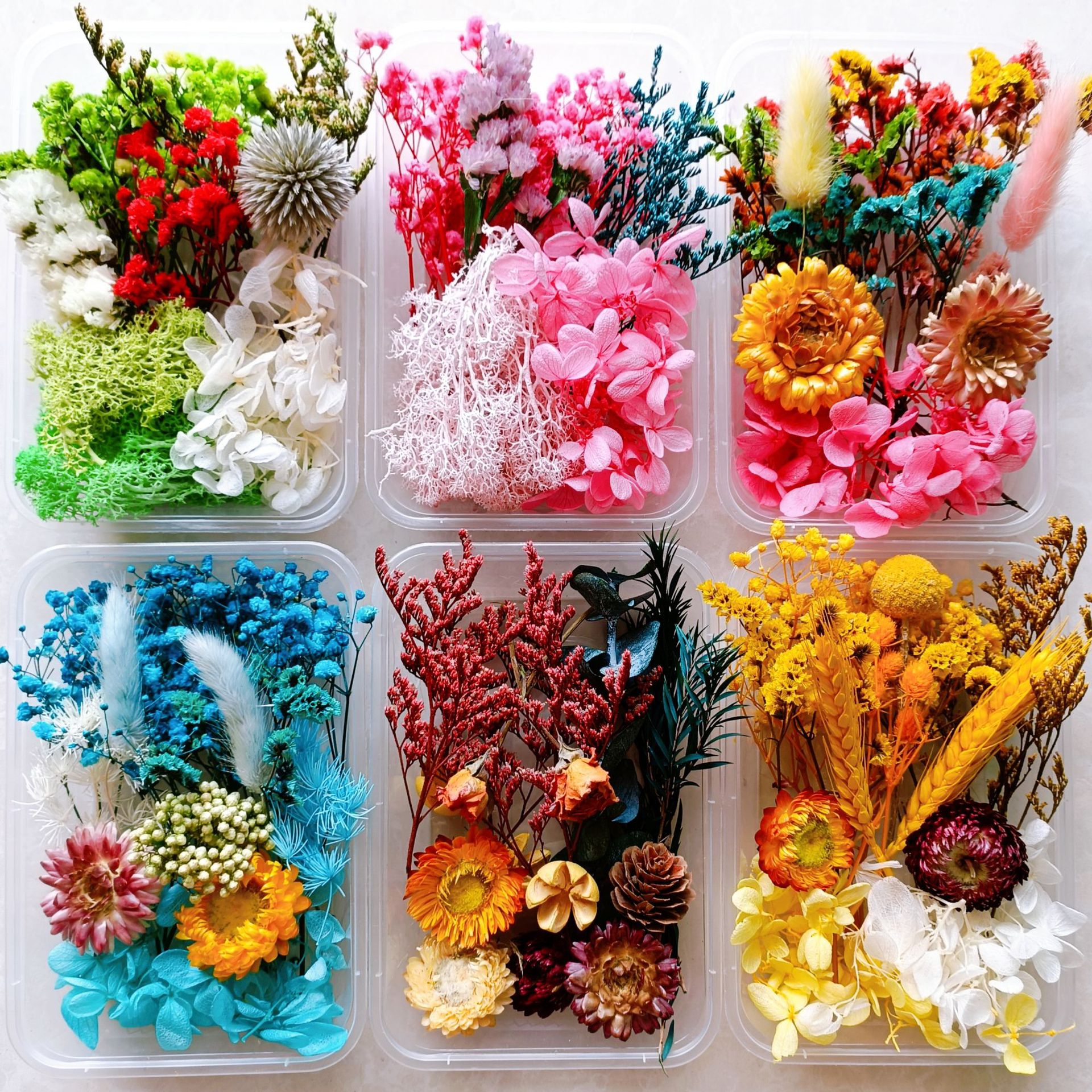 Festival bricolaje hecho a mano material de flor eterna planta flor seca florero flotante aromaterapia flor seca abanico de material paquete al por mayor