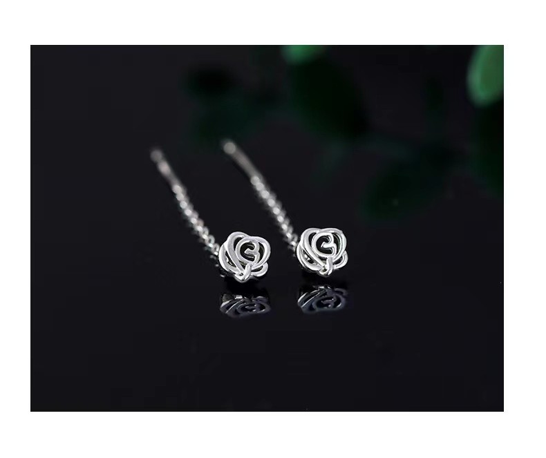 Simple Style Flower Silver Plating Ear line 1 Pair