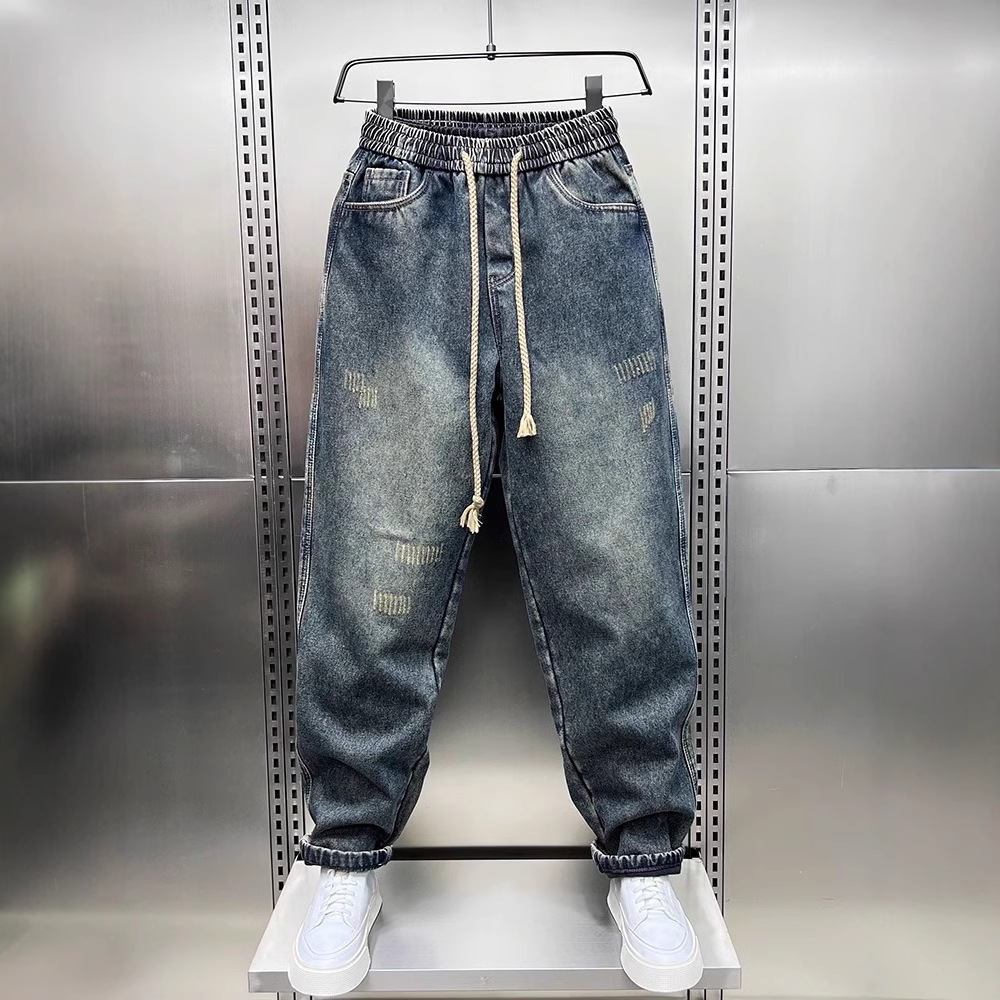 Mopping Pants American Casual Retro Gradient Washed Jeans Men's Spring and Summer Wide Leg Dagging Straight Long Pants