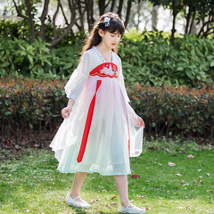 Ladies' Dress 2024 Summer New Children's Hanfu Summer Chinese Style Tang Suit Net Dress for Girls Princess Skirt