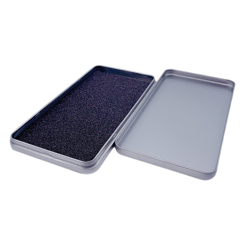 Caja de hojalata caja de almacenamiento pinzas de pestañas cepillo de maquillaje pedicura caja de embalaje templado Película Caja del teléfono caja de hierro