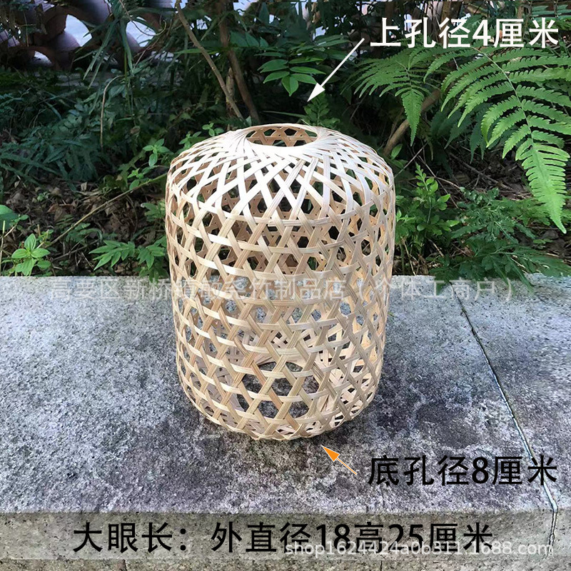 Buca linterna de bambú hecha a mano pura lámpara candelabro en el hogar decoración de ocio Zen retro con soporte de lámpara