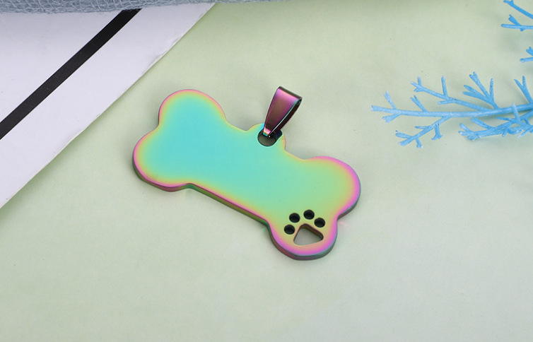 Europa y América etiqueta de perro de acero inoxidable titanio colgante de etiqueta militar de metal transfronterizo etiqueta de gato de mascota inscripción anti-perdida lista diy