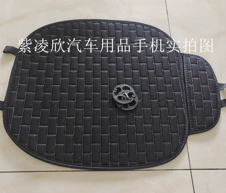 New linen car seat cushion four seasons long grid single seat cushion single square cushion one-piece backrest three-piece seat cushion