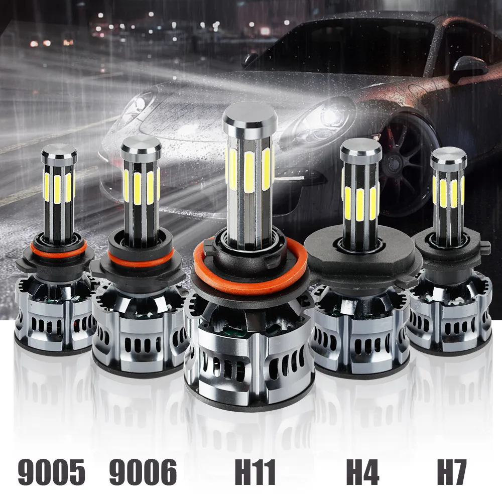 8/10/12/16-Sided Illuminated Car Headlights H1/H4 H7 H119005Led 360-Degree Front Lights