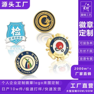 金属徽章定制五金胸章校园烤漆珐琅纪念徽章胸针吧唧定制卡通胸牌