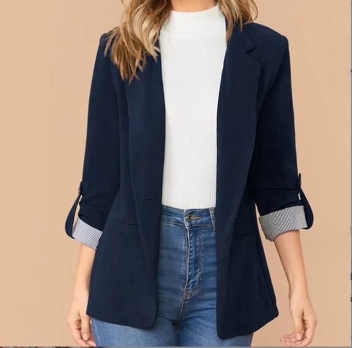 Women's Slim Fit Patchwork Lapel Blazer Set For Autumn And Winter_voghion.com