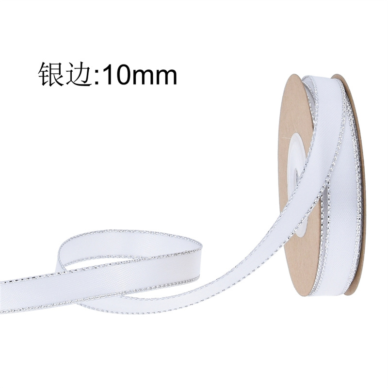 Amazon cinta de borde de cebolla de oro y plata de doble cara engrosada cinta de poliéster arco accesorios para el cabello cinta vestido floral