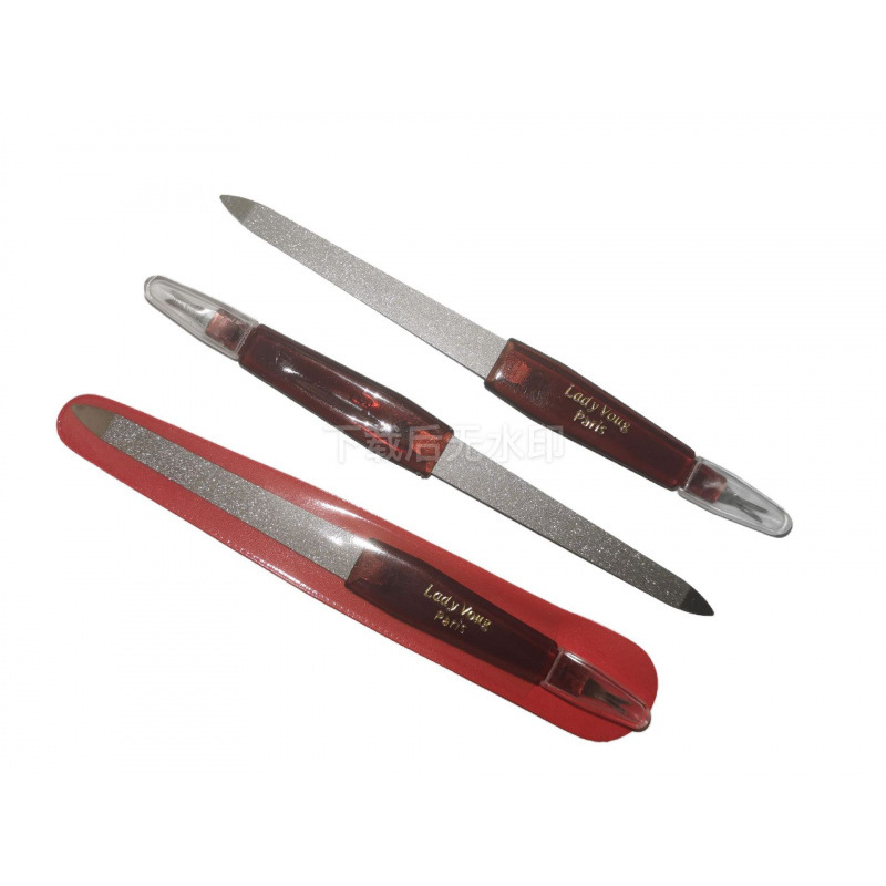 Archivo de uñas de dos cabezas herramientas de manicure de acero inoxidable archivo de uñas de fricción de uñas archivos de manicure al por mayor