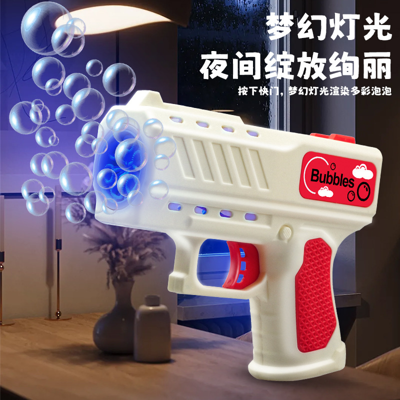 Pistola de Burbujas Eléctrica para Niños Glock de Plástico Automática