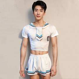 跨境男士情趣内衣学院水手制服诱惑COS角色扮演男款裙男受小奶狗