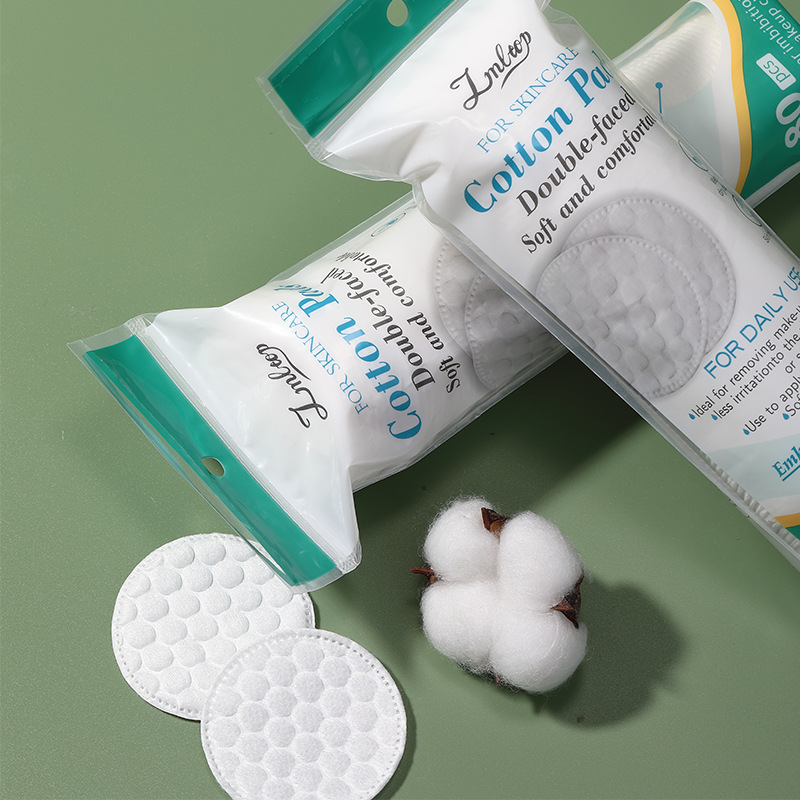 LMLTOP 80pcs embossed circular cotton pads for makeup SY452