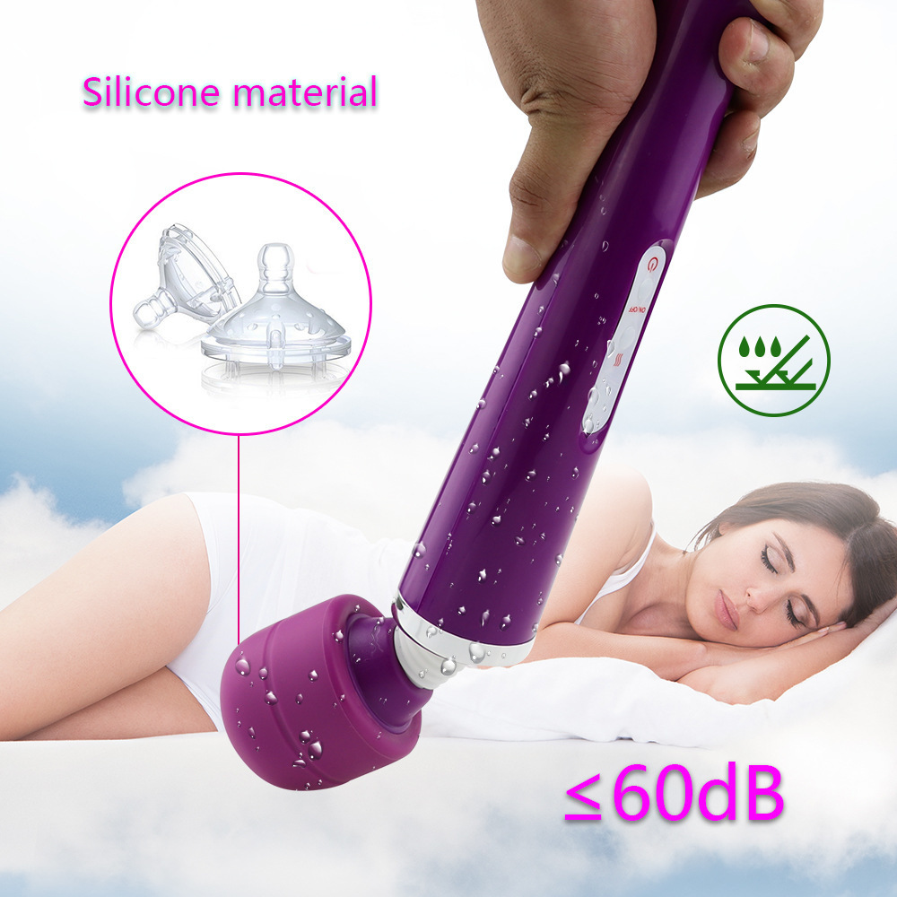 Rechargeable AV Vibrator Massage Stick, ABS Body, Under 50 dB, White — detail image 2