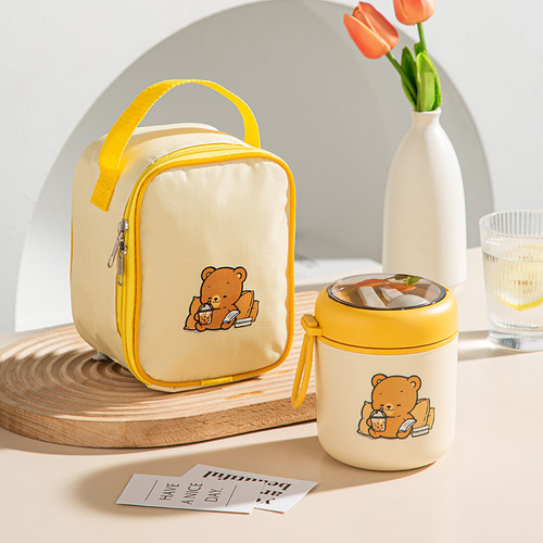 Aluminum foil insulation bag wholesale round insulation bucket lunch box bag portable lunch bag Oxford cloth lunch bag waterproof