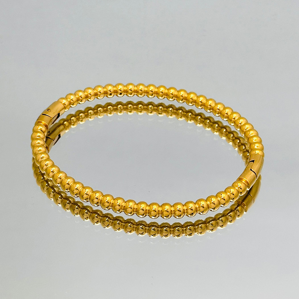Pulsera de acero de titanio Personalidad de moda Cuentas redondas Estilo nacional No se desvanece Pulsera No se desvanece Pulsera simple femenina Joyas Hombres Europa y América