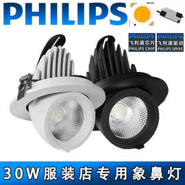飞利浦客厅家用防眩光cob象鼻射灯95显大功率30w服装店专用象鼻灯