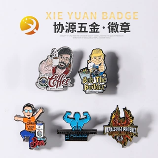 金属徽章铜铁定制锌合金烤漆工艺刺马针蝴蝶帽卡动漫卡通胸章定做
