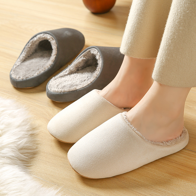 日本式家庭綿スリッパ女性冬静音床室内家庭用ソフト底滑り止め男性カップルパケットヘッダースリッパ