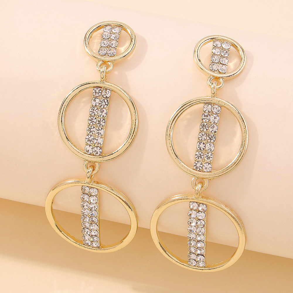 Fashion Circle Stitching Multi-layer Geometric Alloy Earrings Wholesale display picture 5