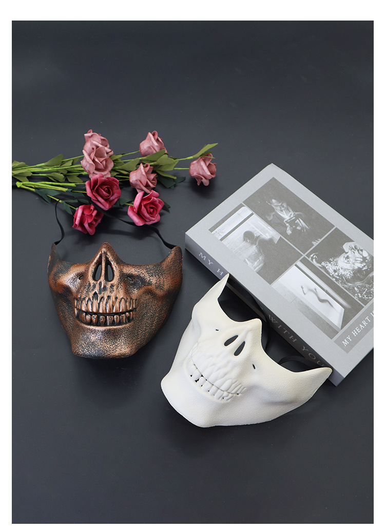Maschera da campo di Halloween, maschera da teschio, protezione completa del viso, maschera horror, festa di ballo_voghion.com