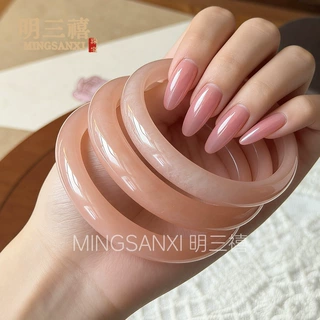 天然新疆桃花酿手镯金丝玉新款红丝玉镯子龙纹桃花粉色玉石镯子