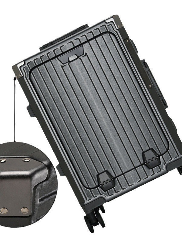 Multifuncional de Apertura frontal de equipaje PC marco de aluminio 20 pulgadas caja de embarque contraseña maleta recargable caja de la carretilla Al Por Mayor