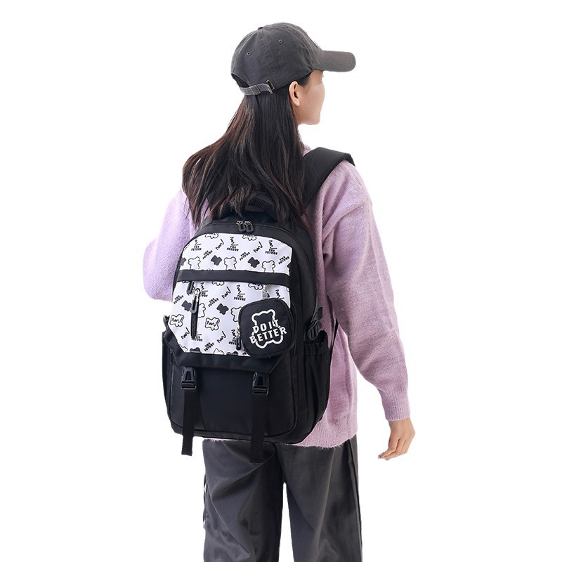 JLD nuevo transfronterizo de alta apariencia ultra-ligero mochila de la escuela secundaria chica estudiante mochila multi-funcional casual junior high schoolbag