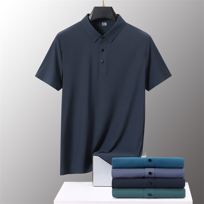 Summer thin silk solid color polo